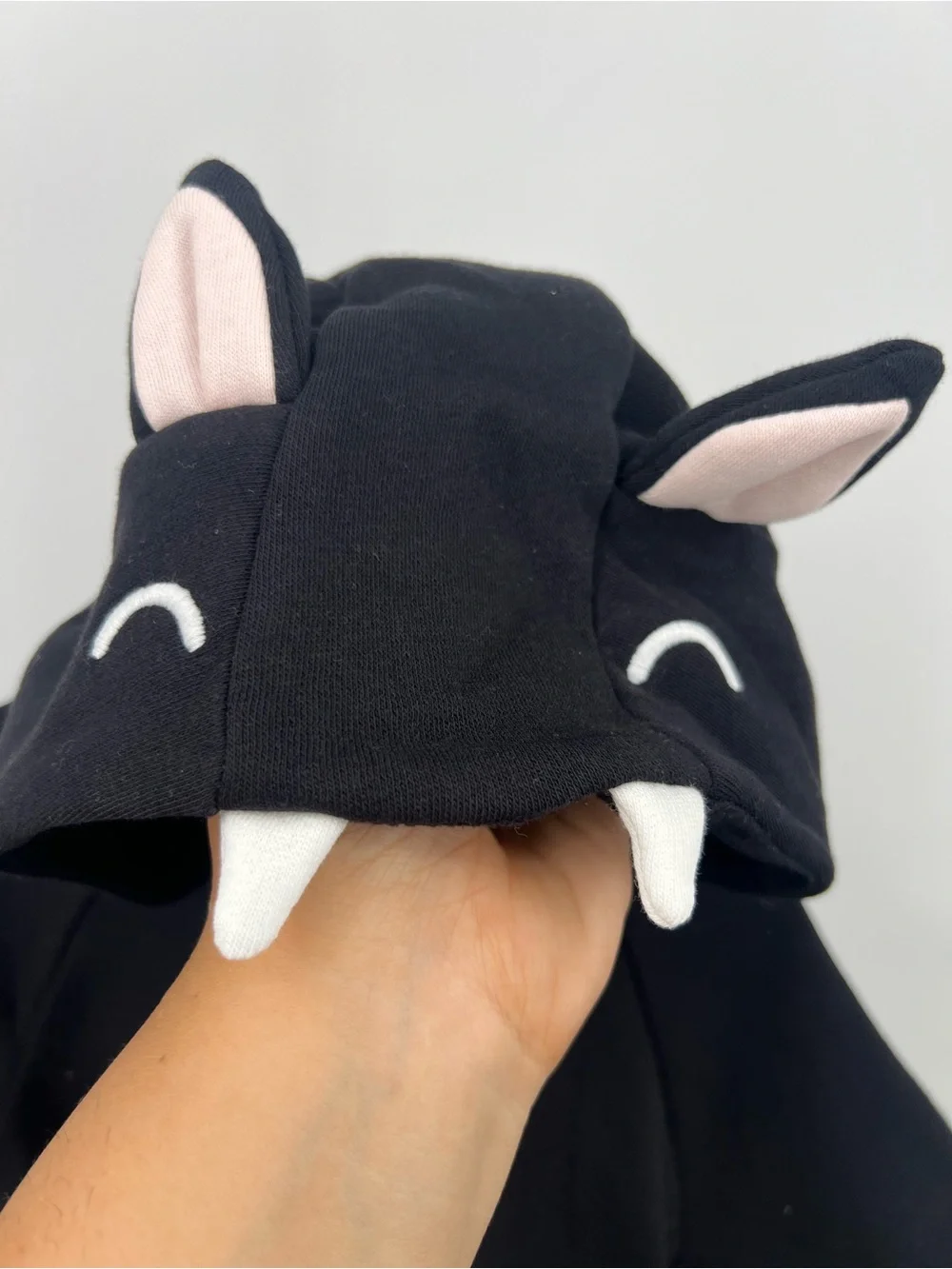 Old Navy Black Bat Hooded Romper with Web Wings